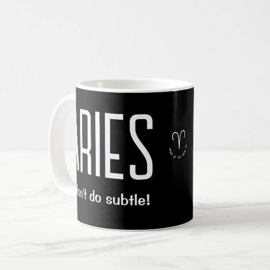 Aries Star Sign Zodiac Geschenk Kaffeetasse (Vorderseite Links)