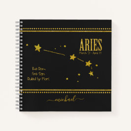 Aries Star Zodiac Sign Notebook Notizblock