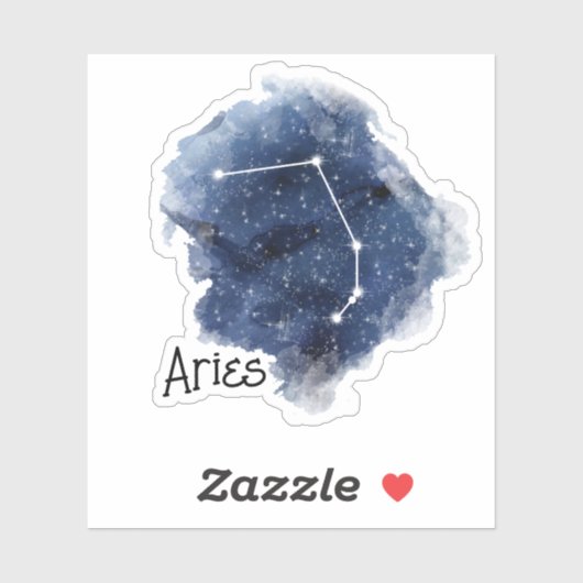 Aries Starry Night Constellation Contour Aufkleber (Blatt)