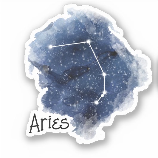 Aries Starry Night Constellation Contour Aufkleber (Vorderseite)