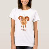 Aries Sternzeichen Boho-Wasserfarbe T-Shirt (Vorderseite)