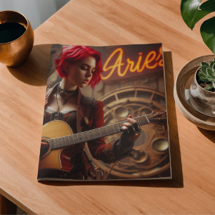Aries Sternzeichen Musiker Gitarre Decoupage Seidenpapier