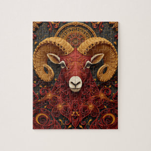 Aries-Sternzeichen-Papier-Quilling Puzzle