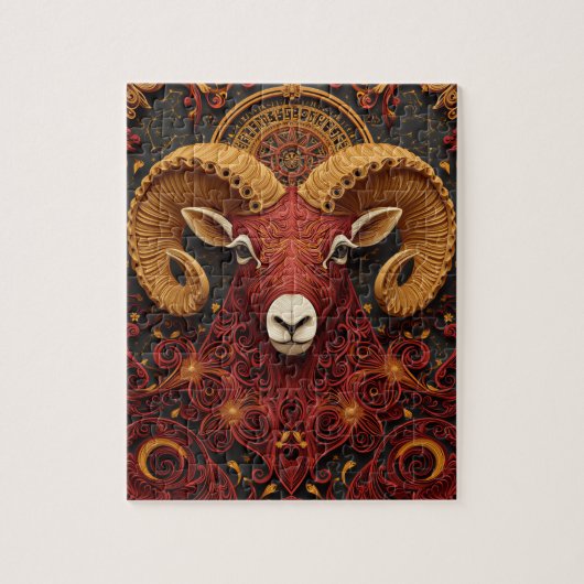 Aries-Sternzeichen-Papier-Quilling Puzzle (Vertikal)