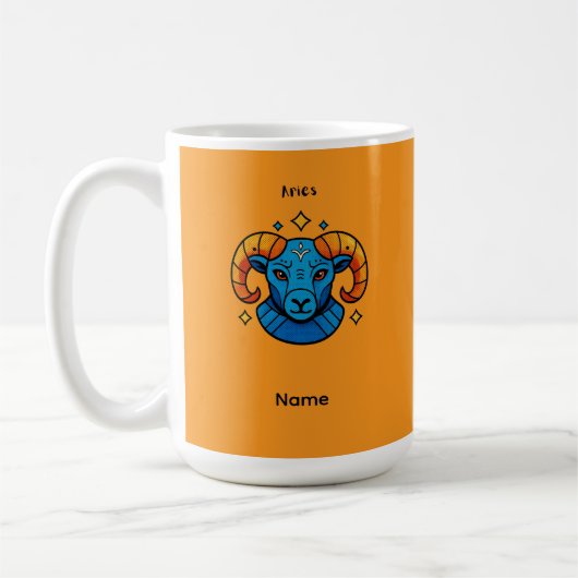 Aries-Sternzeichen Pop Art Retro-Widder-Illustrati Kaffeetasse (Links)