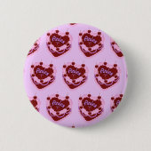 Aries-Sternzeichen-Schmetterlings-Herz-Geburtstags Button (Vorderseite)