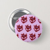 Aries-Sternzeichen-Schmetterlings-Herz-Geburtstags Button (Vorne & Hinten)