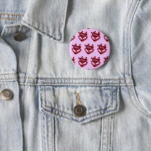 Aries-Sternzeichen-Schmetterlings-Herz-Geburtstags Button