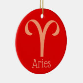 Aries Sun Sign Zodiac Symbol Keramik Ornament (Rechts)