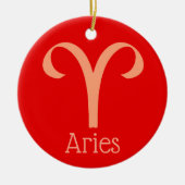 Aries Sun Sign Zodiac Symbol Keramik Ornament (Vorne)