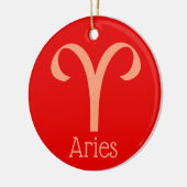 Aries Sun Sign Zodiac Symbol Keramik Ornament (Links)