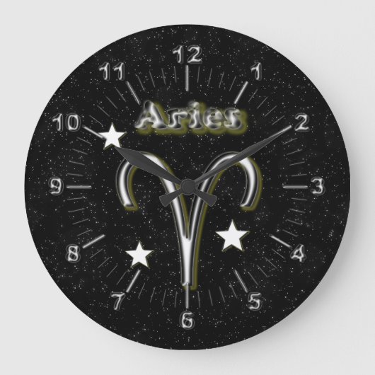 Aries-Symbol Große Wanduhr (Vorderseite)