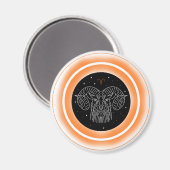 Aries-Symbol – Minimales Astrologie-Emblem Magnet (Vorderseite/Rückseite)