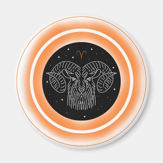Aries-Symbol – Minimales Astrologie-Emblem Magnet (Vorne)