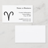 Aries-Symbol Visitenkarte (Vorne/Hinten)