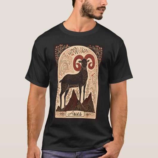 Aries - T - Shirt Celestial Zodiac Art (Vorderseite)