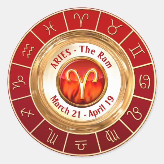 ARIES - The Ram Astrological Sign Runder Aufkleber (Vorderseite)