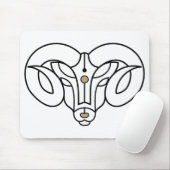 Aries the Ram gold and black zodiac astrologie Mousepad (Mit Mouse)