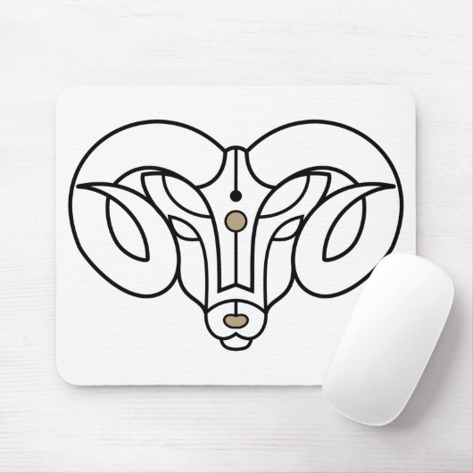 Aries the Ram gold and black zodiac astrologie Mousepad (Mit Mouse)