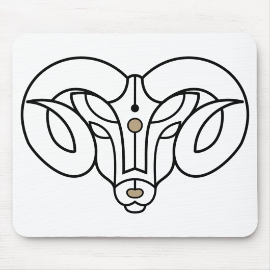 Aries the Ram gold and black zodiac astrologie Mousepad (Vorne)