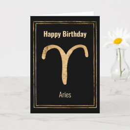 Aries the Ram Happy Birthday Gold zodiac Astrologi Karte