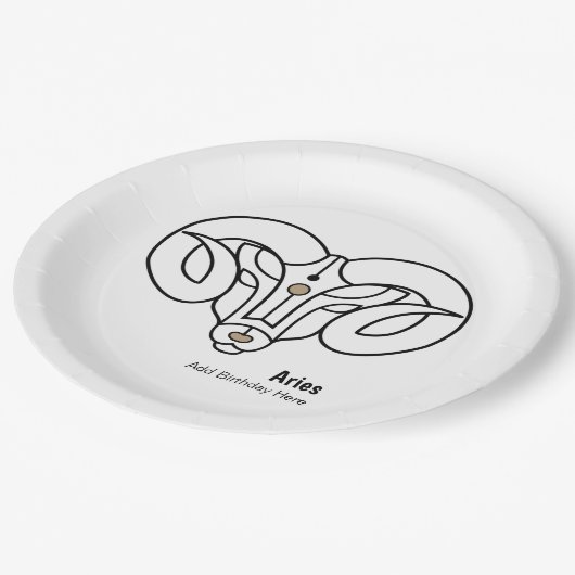 Aries the ram personalisiert zodiac pappteller (Schrägansicht)