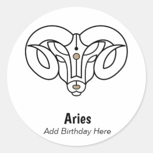 Aries the ram personalisiert zodiac runder aufkleber