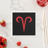 ARIES the Ram Red Fire Sign Astrologie Zodiac Part Serviette (Beispiel)