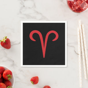 ARIES the Ram Red Fire Sign Astrologie Zodiac Part Serviette