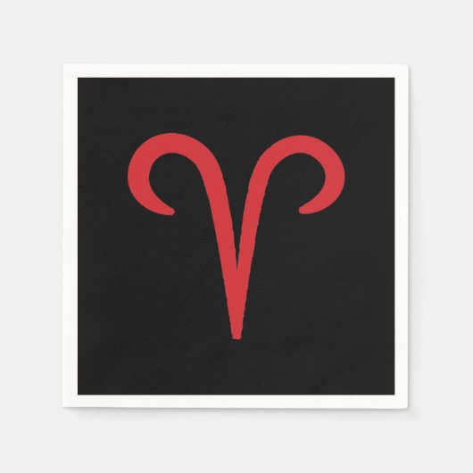 ARIES the Ram Red Fire Sign Astrologie Zodiac Part Serviette (Vorderseite)