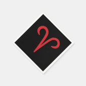 ARIES the Ram Red Fire Sign Astrologie Zodiac Part Serviette (Ecke)