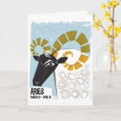 Aries the Ram Zodiac Karte (Gelbe Blume)
