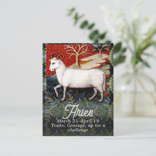 Aries the Ram Zodiac Sign Birthday Party Postkarte (Stehend Vorderseite)