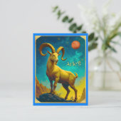 Aries the Ram Zodiac Sign Postkarte (Stehend Vorderseite)