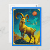 Aries the Ram Zodiac Sign Postkarte (Vorne/Hinten)