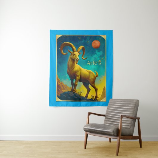 Aries the Ram Zodiac Sign Wandteppich (Beispiel)