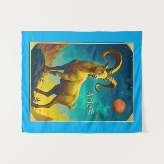 Aries the Ram Zodiac Sign Wandteppich (Vorderseite (Horizontal))