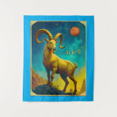 Aries the Ram Zodiac Sign Wandteppich (Vorderseite)