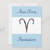 Aries Themed Birthday Party Einladung - Zodiac (Vorderseite)