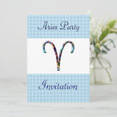 Aries Themed Birthday Party Einladung - Zodiac (Stehend Vorderseite)