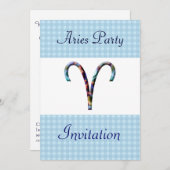 Aries Themed Birthday Party Einladung - Zodiac (Vorne/Hinten)
