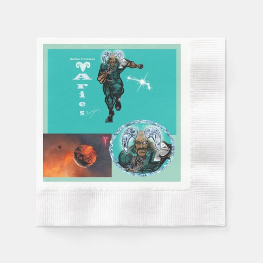 Aries-Themen Geburtstagsfeier Mitgebsel Tischservi Serviette (Vorderseite)
