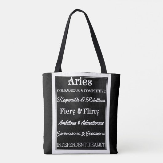 Aries Tracks Schwarz & Weiß Tasche (Rückseite)