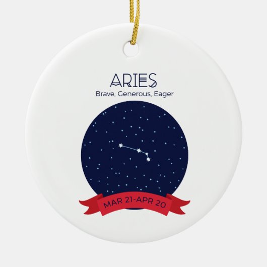 Aries Traits Keramik Ornament (Vorne)