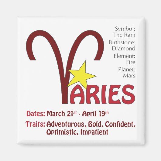 Aries Traits Magnet (Vorne)