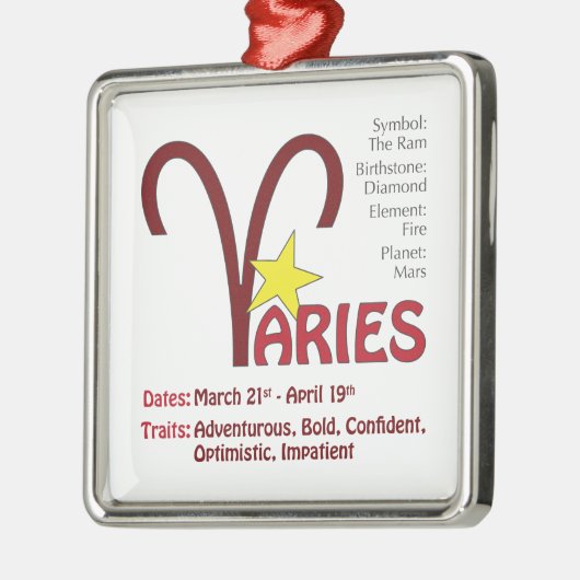 Aries Traits Square Ornament (Links)