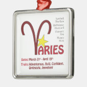 Aries Traits Square Ornament Aus Metall (Links)