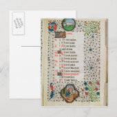 Äries und ein Mann, der Bäume gefällt Postkarte (Vorne/Hinten)