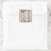 Äries und ein Mann, der Bäume gefällt Quadratischer Aufkleber (Tasche)