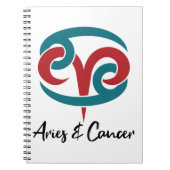 Äries und Krebs Zodiac Couple Horoskop Notizblock (Vorderseite)
